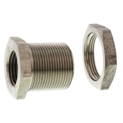 Legris Stainless Steel Pipe Fitting, Straight Hexagon Bulkhead Adapter, Female G 1/2in