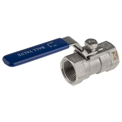 RS PRO Stainless Steel Reduced Bore, 2 Way, Ball Valve, BSPP 3/4in, 68bar Operating Pressure