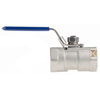 RS PRO Stainless Steel Reduced Bore, 2 Way, Ball Valve, BSPP 1in, 68bar Operating Pressure