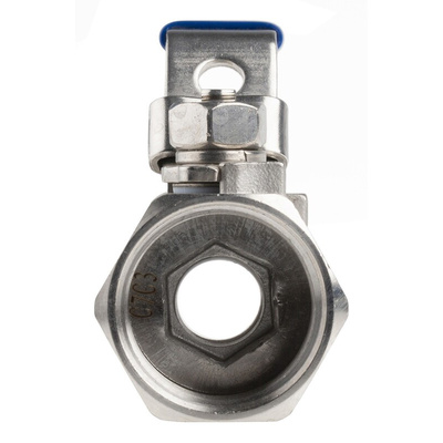 RS PRO Stainless Steel Reduced Bore, 2 Way, Ball Valve, BSPP 1in, 68bar Operating Pressure