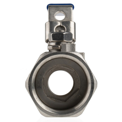 RS PRO Stainless Steel Reduced Bore, 2 Way, Ball Valve, BSPP 1 1/4in, 68bar Operating Pressure
