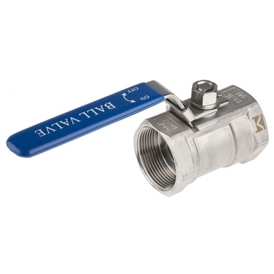 RS PRO Stainless Steel Reduced Bore, 2 Way, Ball Valve, BSPP 38.1mm, 68bar Operating Pressure