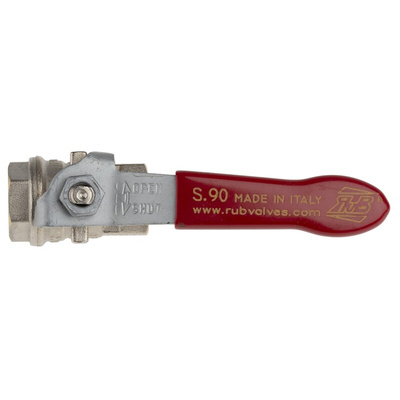 RS PRO Brass Full Bore, 2 Way, Ball Valve, BSPP 3/8in, 30 → 40bar Operating Pressure