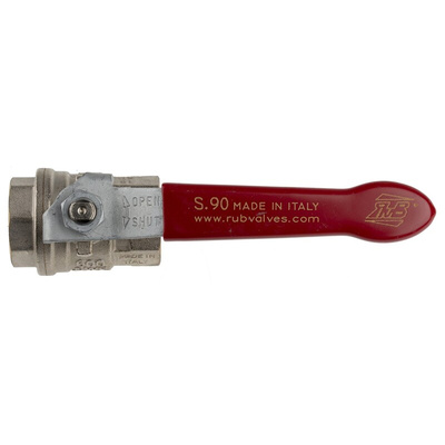 RS PRO Brass Full Bore, 2 Way, Ball Valve, BSPP 3/4in, 40 → 30bar Operating Pressure