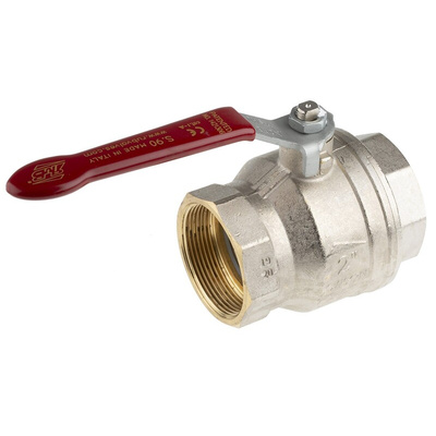 RS PRO Brass Full Bore, 2 Way, Ball Valve, BSPP 2in, 40 → 30bar Operating Pressure
