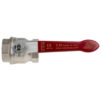 RS PRO Brass Full Bore, 2 Way, Ball Valve, BSPP 1 1/4in, 40 → 30bar Operating Pressure