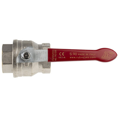 RS PRO Brass Full Bore, 2 Way, Ball Valve, BSPP 38.1mm, 40 → 30bar Operating Pressure