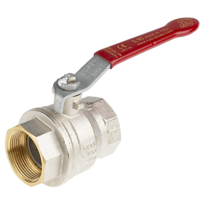 RS PRO Brass Full Bore, 2 Way, Ball Valve, BSPP 38.1mm, 40 → 30bar Operating Pressure