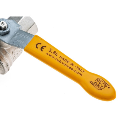 RS PRO Brass Full Bore, 2 Way, Ball Valve, BSPP 1/2in, 40 → 30bar Operating Pressure
