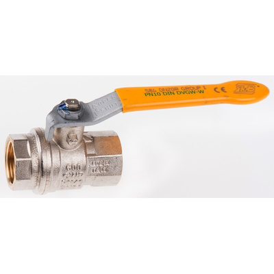 RS PRO Brass Full Bore, 2 Way, Ball Valve, BSPP 3/4in, 40 → 30bar Operating Pressure