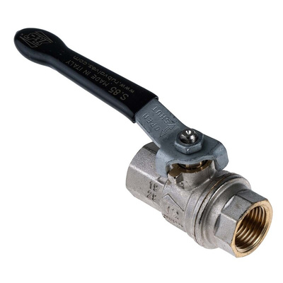 RS PRO Brass Full Bore, 2 Way, Ball Valve, BSPP 1/2in, 40 → 30bar Operating Pressure