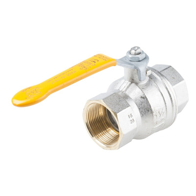 RS PRO Brass Full Bore, 2 Way, Ball Valve, BSPP 38.1mm, 40 → 30bar Operating Pressure