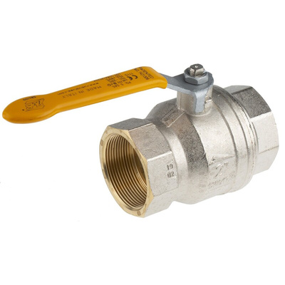 RS PRO Brass Full Bore, 2 Way, Ball Valve, BSPP 2in, 40 → 30bar Operating Pressure