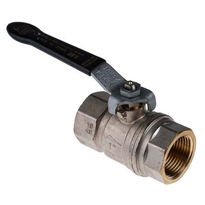 RS PRO Nickel Plated Brass Full Bore, 2 Way, Ball Valve, BSPP 1in, 40bar Operating Pressure