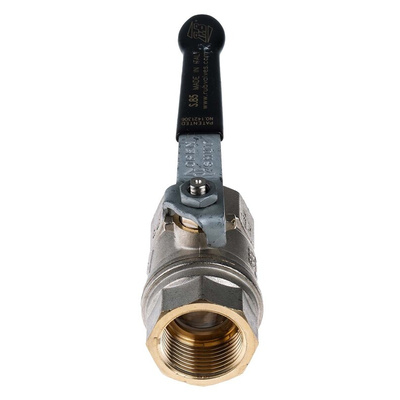 RS PRO Nickel Plated Brass Full Bore, 2 Way, Ball Valve, BSPP 1in, 40bar Operating Pressure