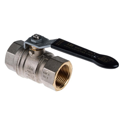 RS PRO Nickel Plated Brass Full Bore, 2 Way, Ball Valve, BSPP 1in, 40bar Operating Pressure