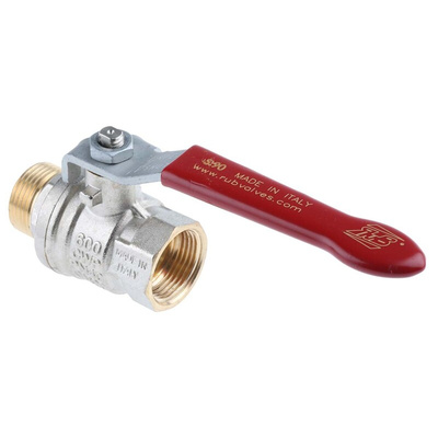 RS PRO Brass Full Bore, 2 Way, Ball Valve, BSPP 3/4in, 40 → 30bar Operating Pressure