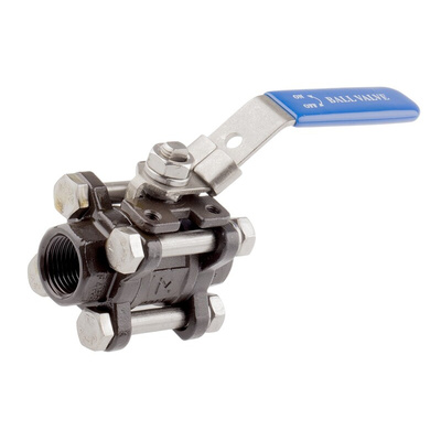 RS PRO Carbon Steel Full Bore, 2 Way, Ball Valve, BSPP 1/2in