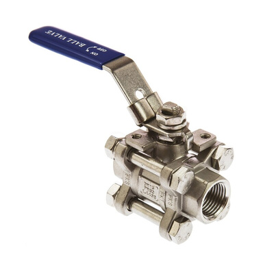 RS PRO Stainless Steel Full Bore, 2 Way, Ball Valve, BSPP 1/2in