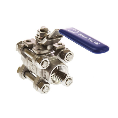 RS PRO Stainless Steel Full Bore, 2 Way, Ball Valve, BSPP 1/2in