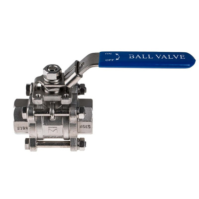 RS PRO Stainless Steel Full Bore, 2 Way, Ball Valve, BSPP 1in