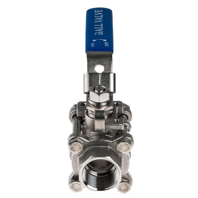 RS PRO Stainless Steel Full Bore, 2 Way, Ball Valve, BSPP 1in