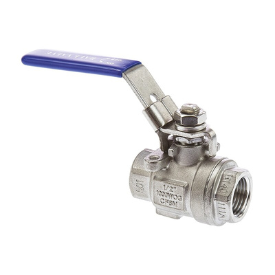 RS PRO Stainless Steel Full Bore, 2 Way, Ball Valve, BSPP 1/2in