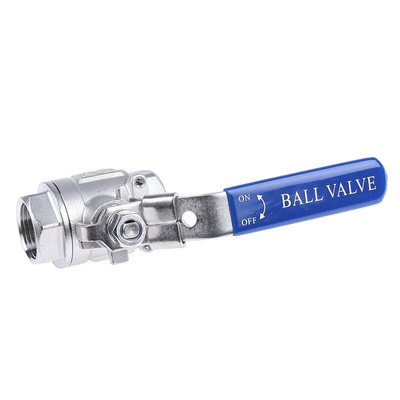 RS PRO Stainless Steel Full Bore, 2 Way, Ball Valve, BSPP 1in