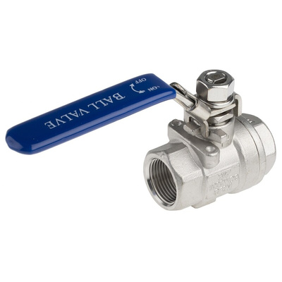 RS PRO Stainless Steel Full Bore, 2 Way, Ball Valve, BSPP 3/4in