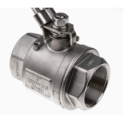 RS PRO Stainless Steel Full Bore, 2 Way, Ball Valve, BSPP 2in