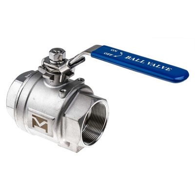 RS PRO Stainless Steel Full Bore, 2 Way, Ball Valve, BSPP 2in