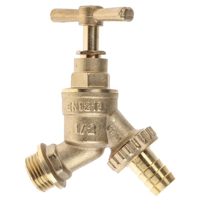 RS PRO Brass Twist Handle Bib Tap, 1/2in