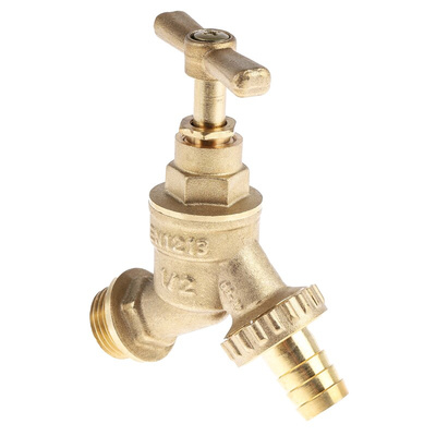 RS PRO Brass Twist Handle Bib Tap, 1/2in