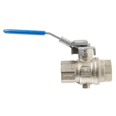 RS PRO Brass Full Bore, 2 Way, Ball Valve, BSP 1/2in, 14bar Operating Pressure