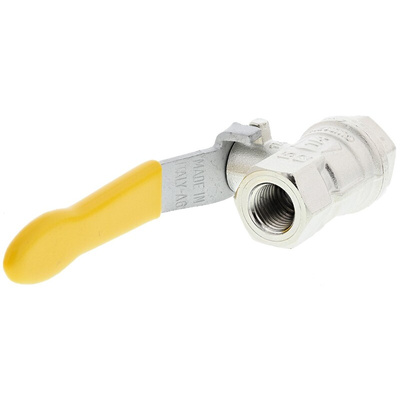 RS PRO Nickel Plated Brass Full Bore, 2 Way, Ball Valve, BSPT 1/4in, 40bar Operating Pressure