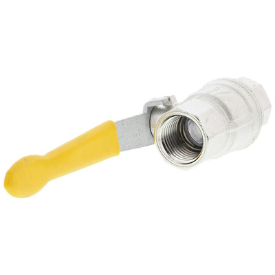 RS PRO Nickel Plated Brass Full Bore, 2 Way, Ball Valve, BSPT 1/2in, 40bar Operating Pressure