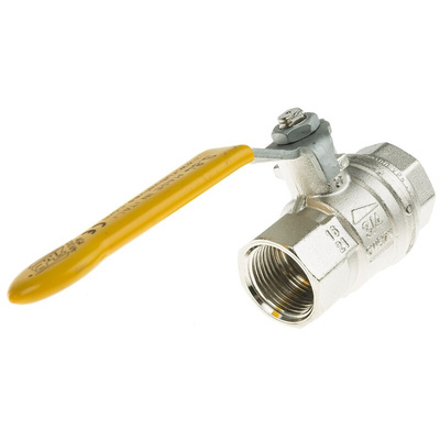 RS PRO Nickel Plated Brass Full Bore, 2 Way, Ball Valve, BSPT 3/4in, 40bar Operating Pressure
