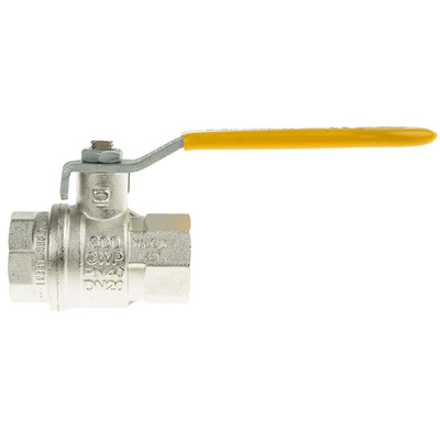 RS PRO Nickel Plated Brass Full Bore, 2 Way, Ball Valve, BSPT 3/4in, 40bar Operating Pressure