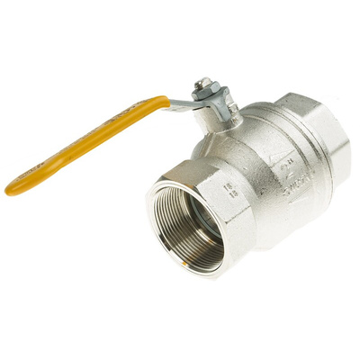 RS PRO Nickel Plated Brass Full Bore, 2 Way, Ball Valve, BSPT 2in, 40bar Operating Pressure