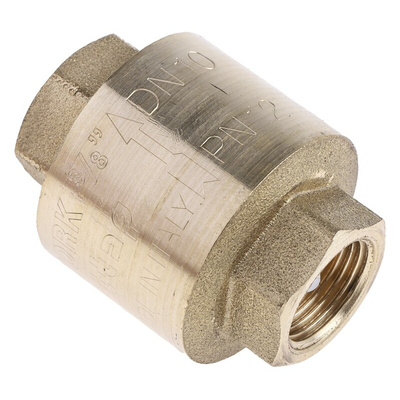 RS PRO Brass Single Check Valve, BSPP 3/8in, 12 bar