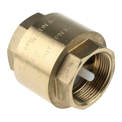 RS PRO Brass Single Check Valve, BSPP 1-1/2in, 12 bar