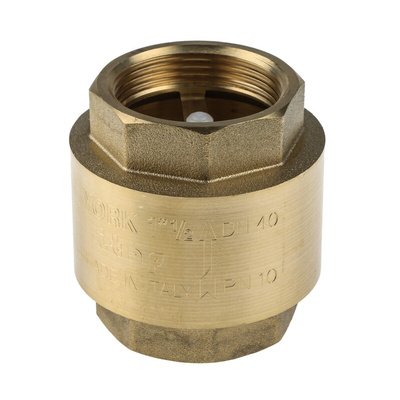 RS PRO Brass Single Check Valve, BSPP 1-1/2in, 12 bar