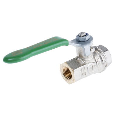 RS PRO Brass Full Bore, 2 Way, Ball Valve, BSPP 1/4in, 40bar Operating Pressure