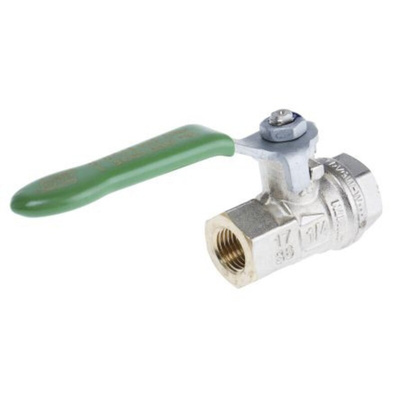 RS PRO Brass Full Bore, 2 Way, Ball Valve, BSPP 1/4in, 40bar Operating Pressure