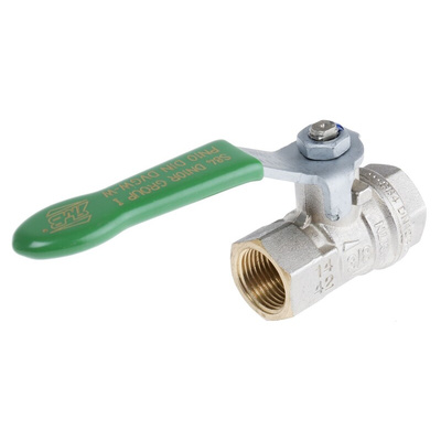 RS PRO Brass Full Bore, 2 Way, Ball Valve, BSPP 3/8in, 40bar Operating Pressure