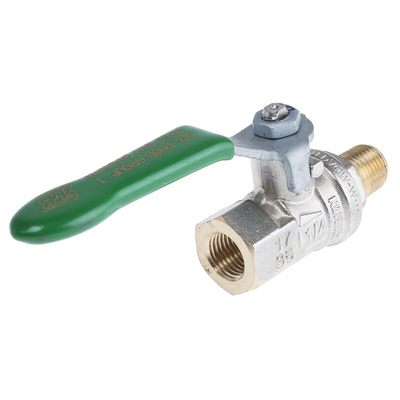 RS PRO Brass Full Bore, 2 Way, Ball Valve, BSPP 1/4in