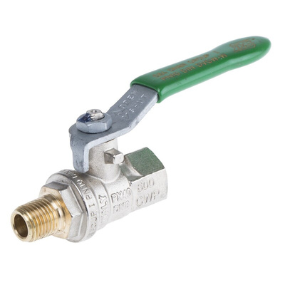 RS PRO Brass Full Bore, 2 Way, Ball Valve, BSPP 1/4in