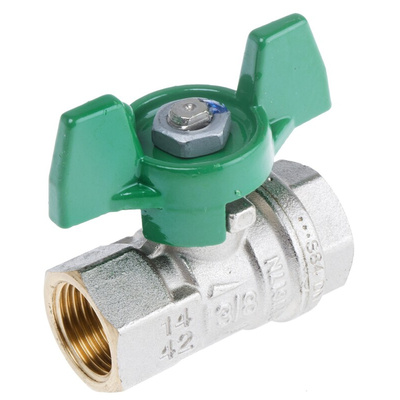 RS PRO Brass Full Bore, 2 Way, Ball Valve, BSPP 3/8in