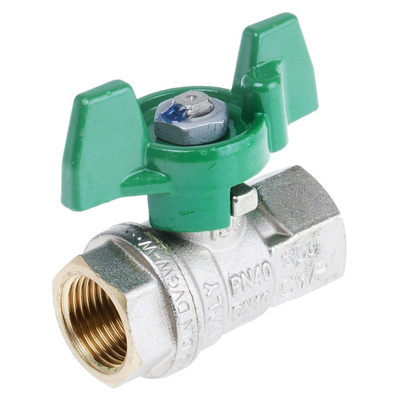 RS PRO Brass Full Bore, 2 Way, Ball Valve, BSPP 3/8in