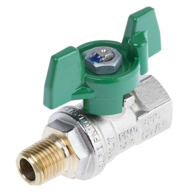 RS PRO Brass Full Bore, 2 Way, Ball Valve, BSPP 1/4in
